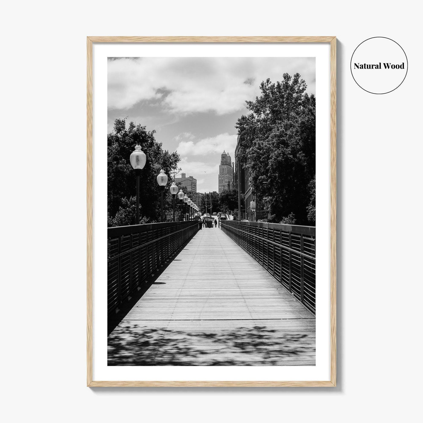 Kansas City Black and White Fine Art Photo Print, Love Bridge Missouri Poster