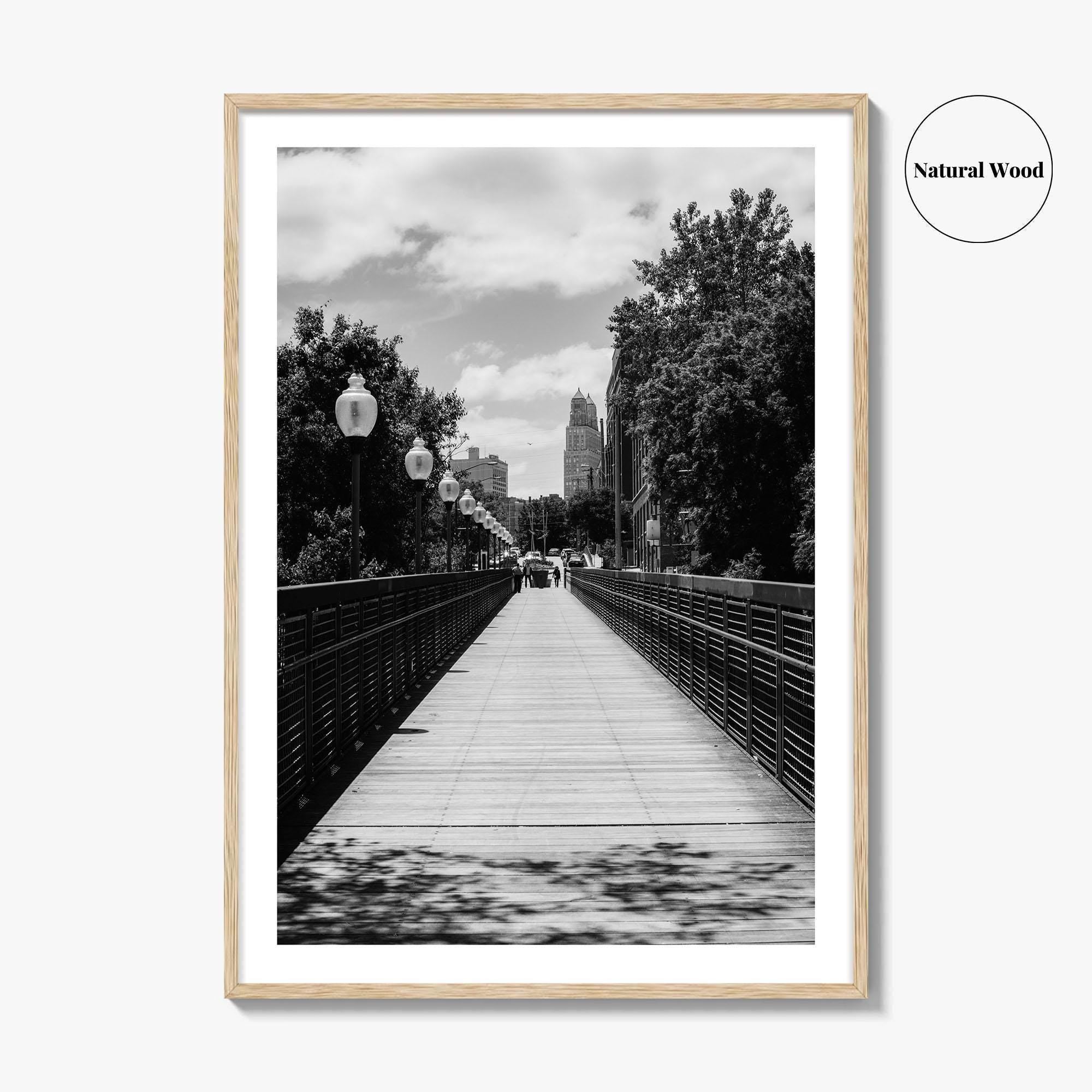 Kansas City Black and White Fine Art Photo Print, Love Bridge Missouri Poster