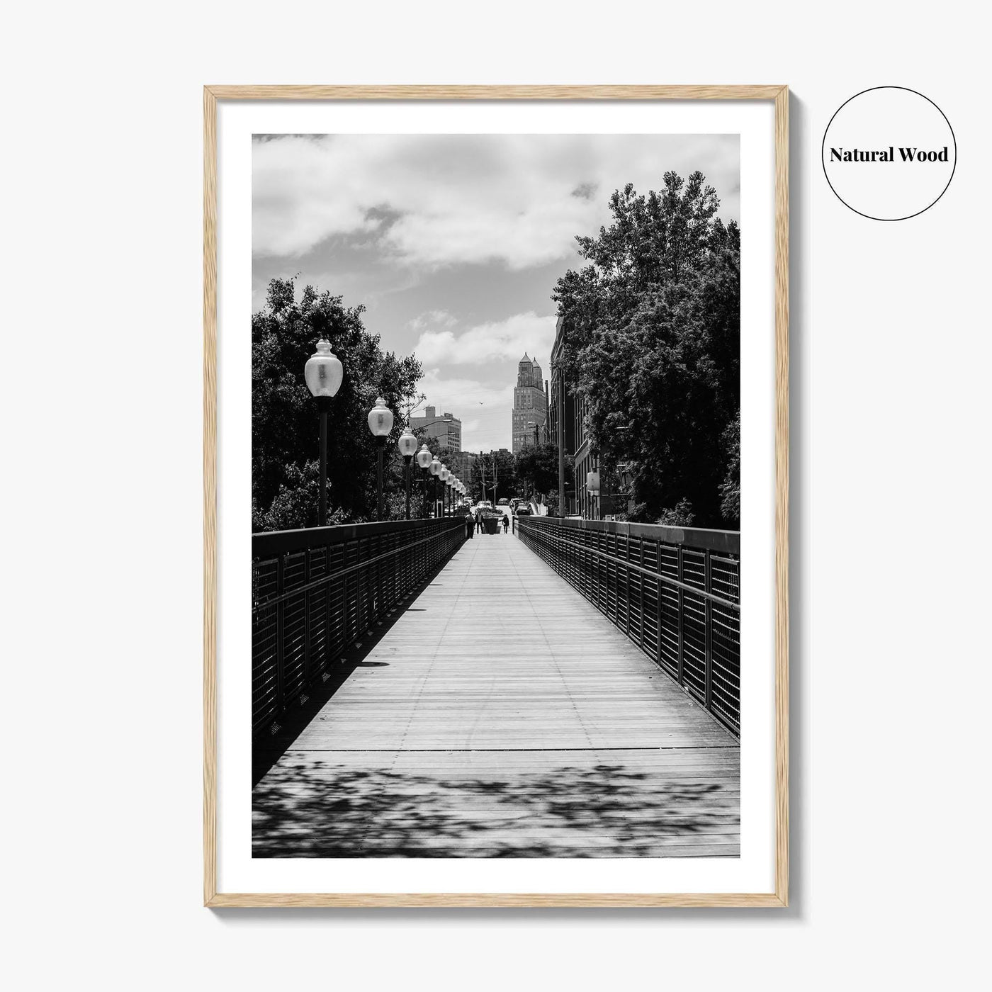 Kansas City Black and White Fine Art Photo Print, Love Bridge Missouri Poster