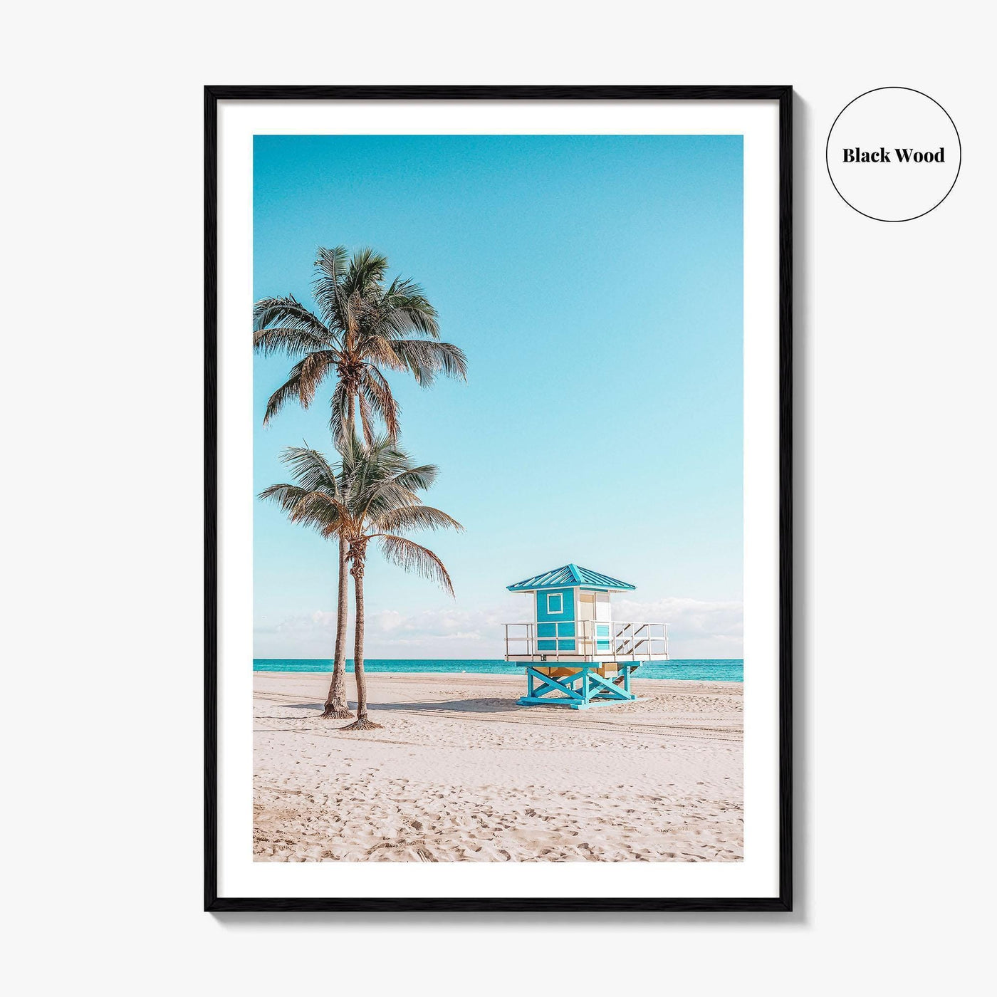 Fort Lauderdale Blue and Yellow Fine Art Photo Print, Florida Beach Lifeguard Tower, USA