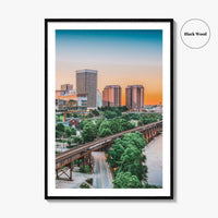 Richmond Skyline Fine Art Photo Print, Downtown, Virginia VA, USA Wall Poster
