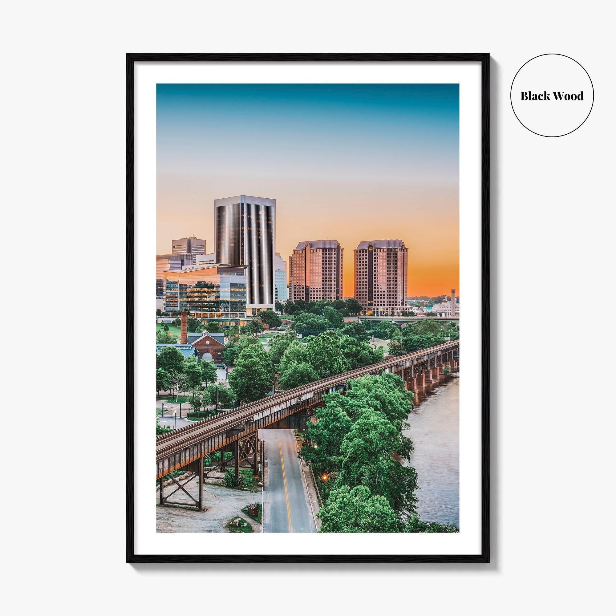 Richmond Skyline Fine Art Photo Print, Downtown, Virginia VA, USA Wall Poster