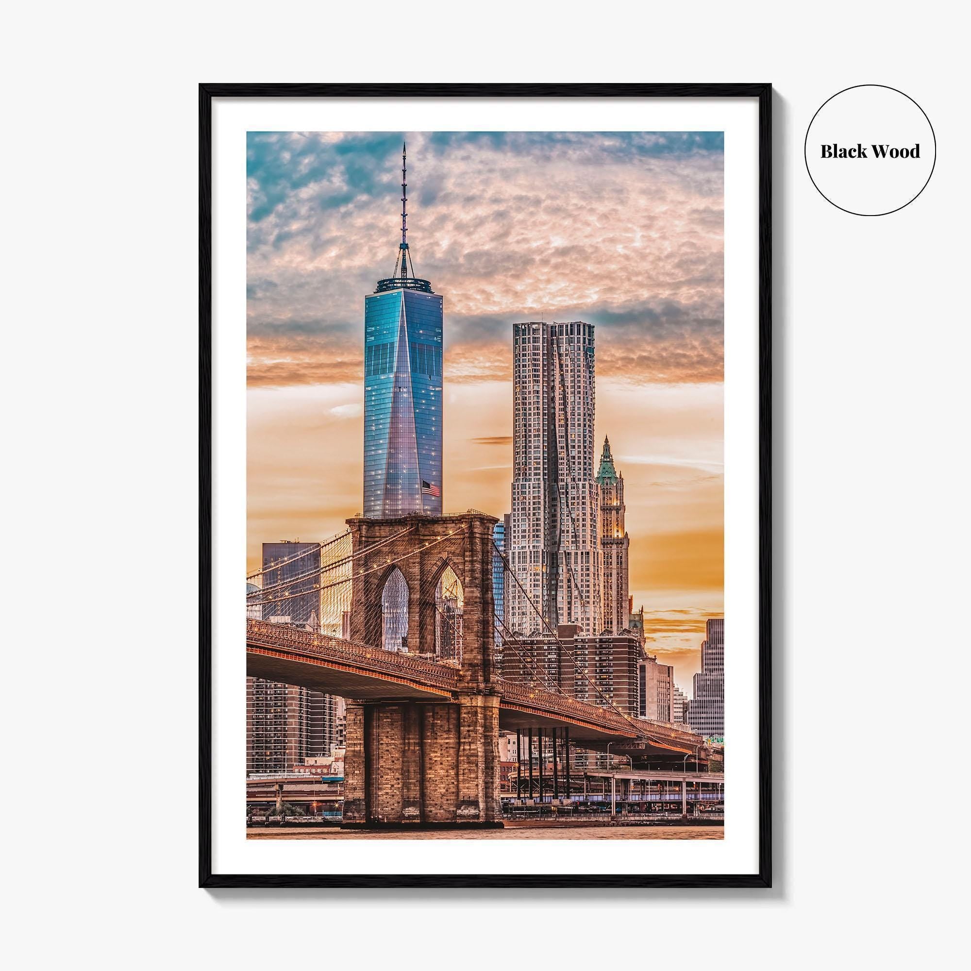 New York City Skyline Fine Art Photo Print, Brooklyn Bridge, NY, Wall Art