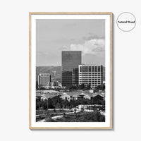 Irvine Skyline Black and White Fine Art Photo Print, Orange County, California Poster