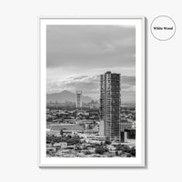 Monterrey Black and White Fine Art Photo Print, Mexico City View, Nuevo Leon Poster