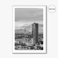 Monterrey Black and White Fine Art Photo Print, Mexico City View, Nuevo Leon Poster