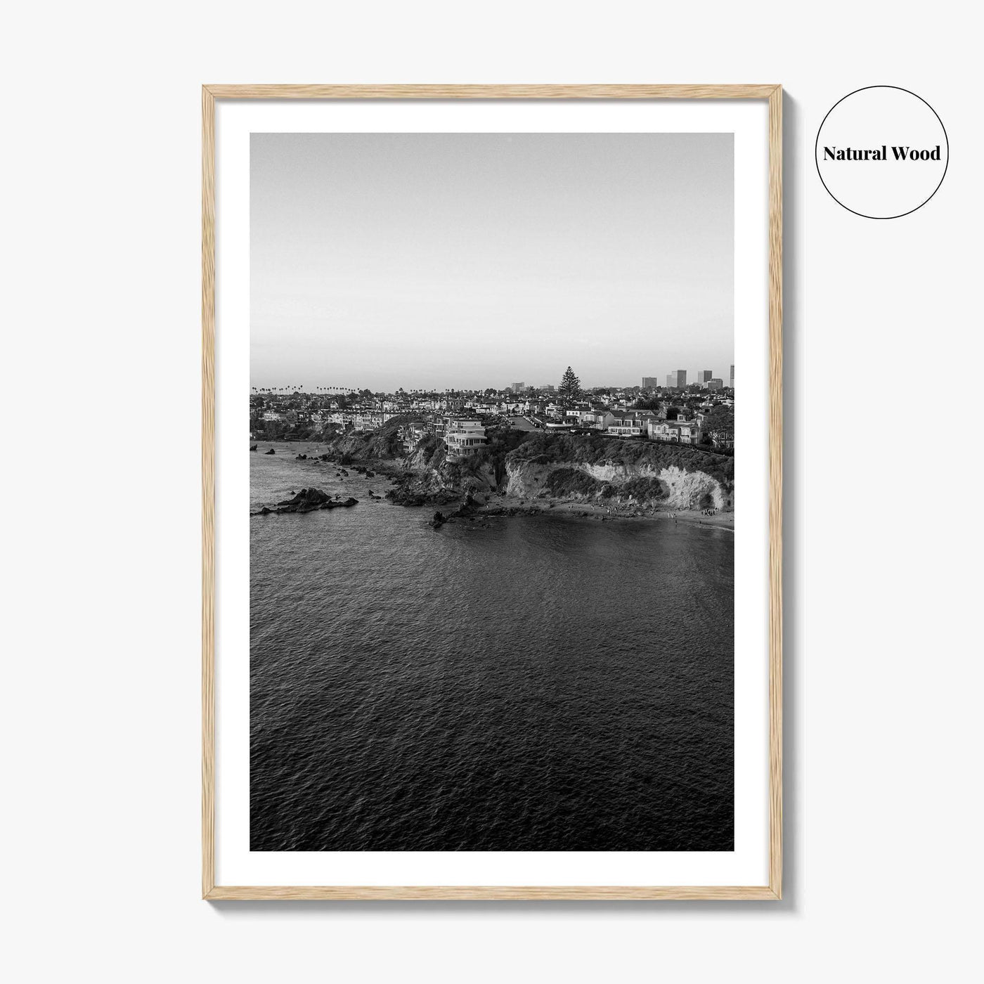 Newport Beach Black and White Fine Art Photo Print, Corona Del Mar California Poster