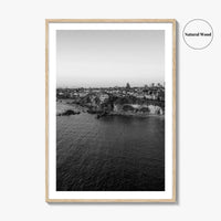 Newport Beach Black and White Fine Art Photo Print, Corona Del Mar California Poster