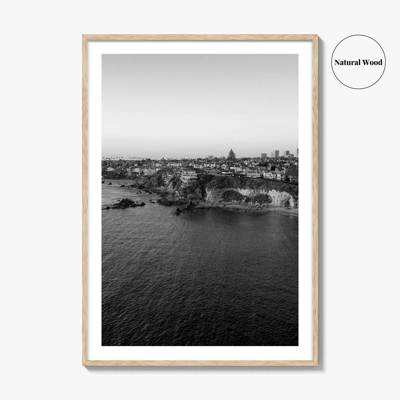 Newport Beach Black and White Fine Art Photo Print, Corona Del Mar California Poster