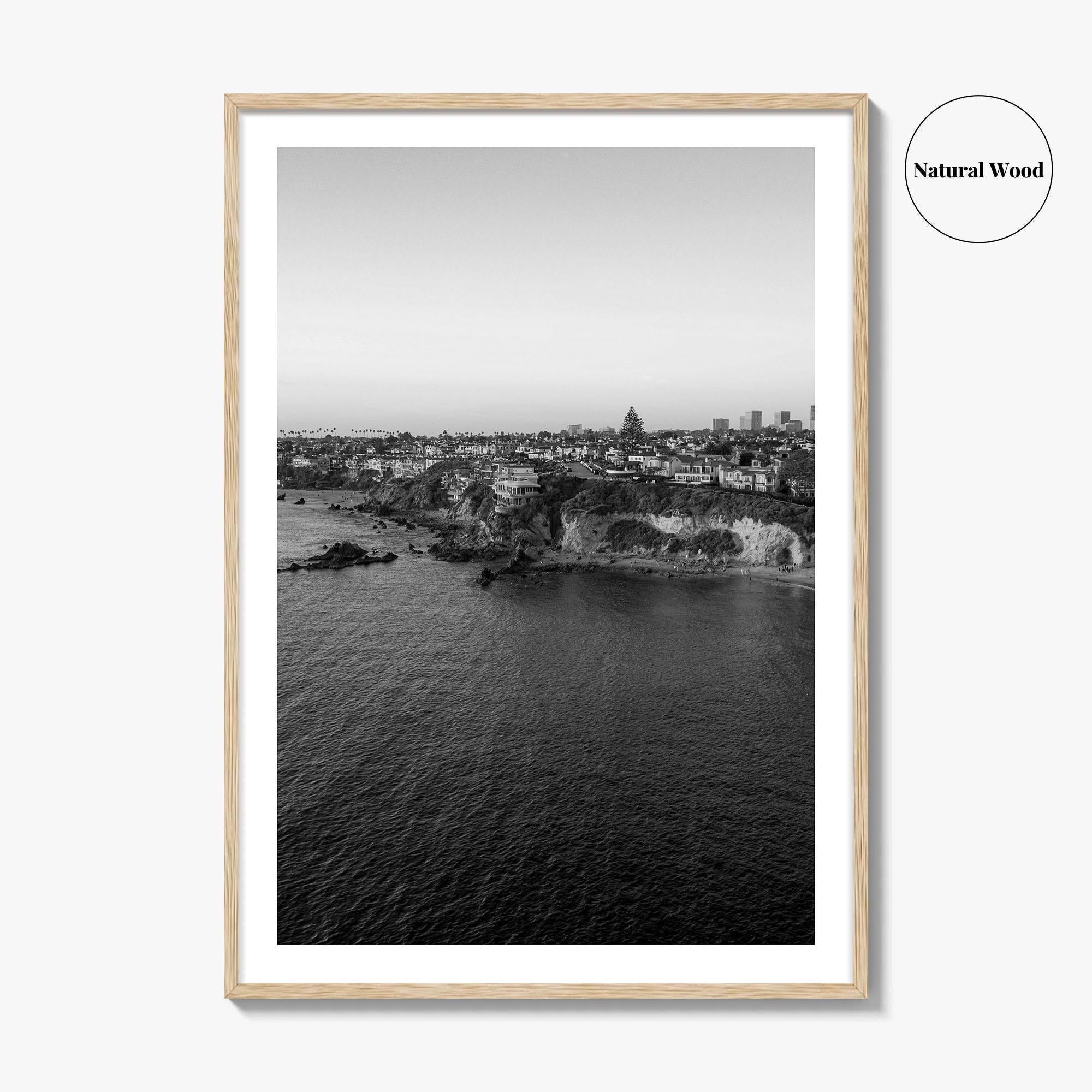 Newport Beach Black and White Fine Art Photo Print, Corona Del Mar California Poster