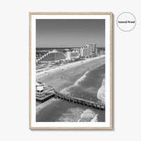 Daytona Beach Black and White Fine Art Photo Print, Florida USA Wall Poster