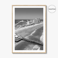 Daytona Beach Black and White Fine Art Photo Print, Florida USA Wall Poster