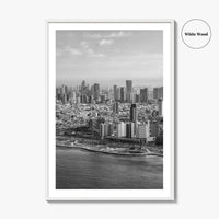 Tel Aviv Skyline Black and White Fine Art Photo Print, Israel Beach Poster