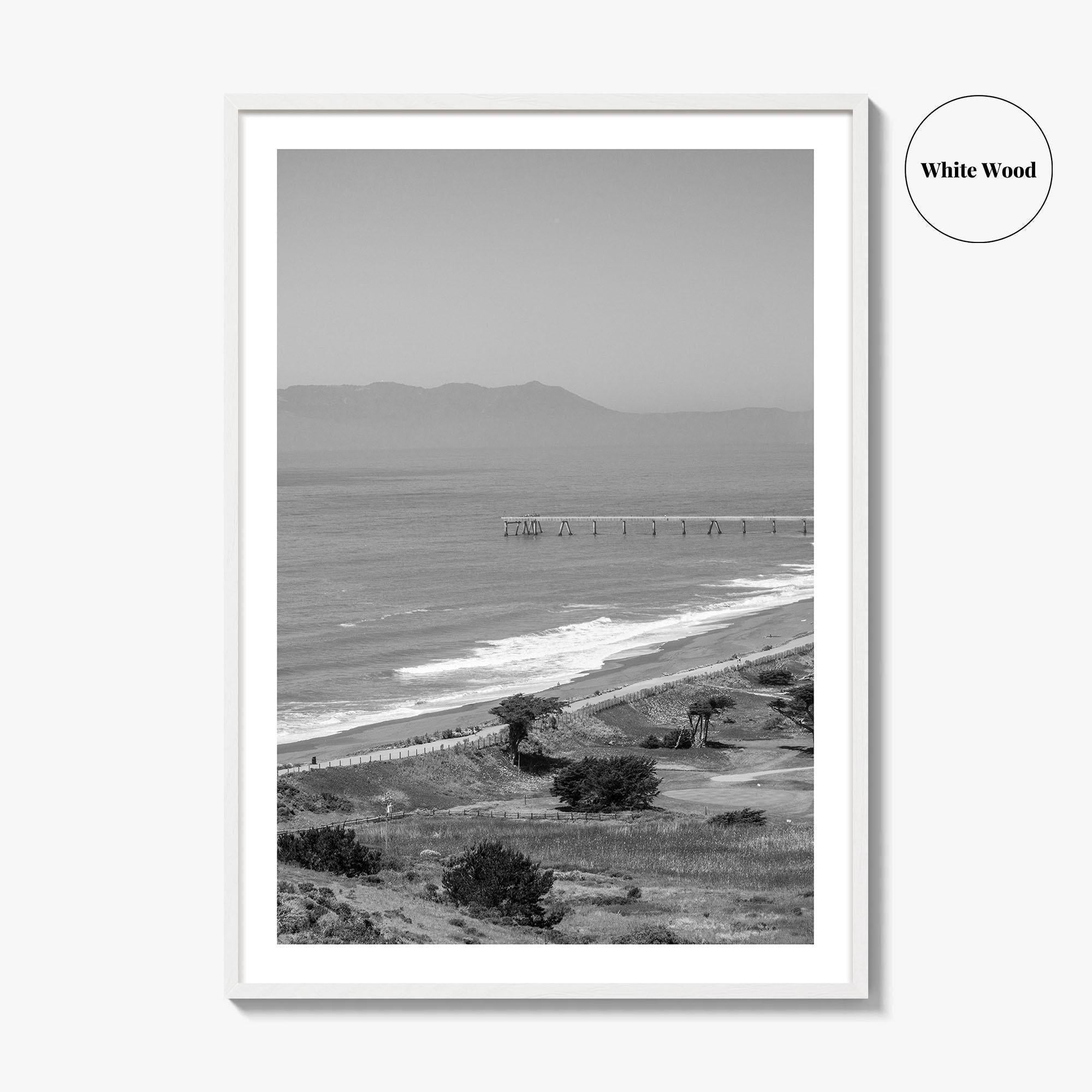 Pacifica Black and White Fine Art Photo Print, Mori Point California Poster USA