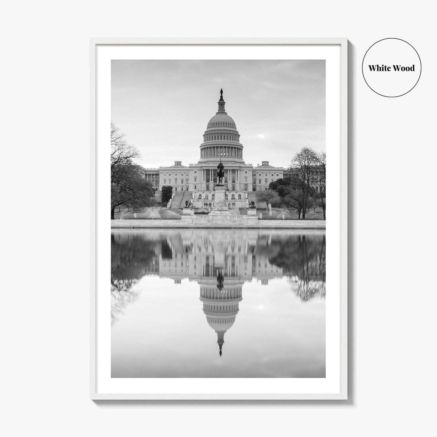 Washington DC Black and White Fine Art Photo Print, United States Capitol Poster, USA