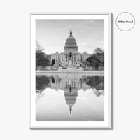 Washington DC Black and White Fine Art Photo Print, United States Capitol Poster, USA