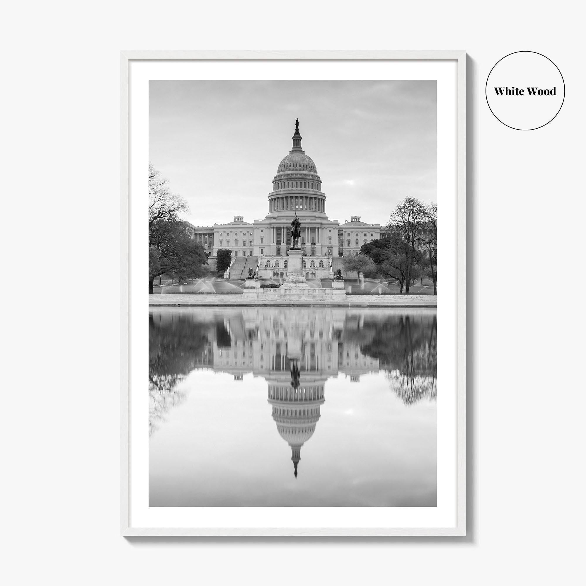 Washington DC Black and White Fine Art Photo Print, United States Capitol Poster, USA