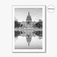 Washington DC Black and White Fine Art Photo Print, United States Capitol Poster, USA
