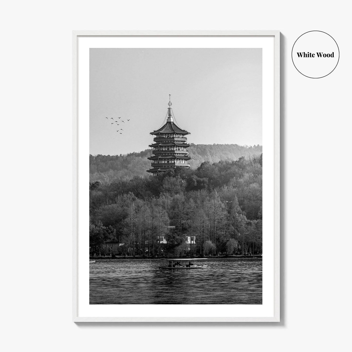 Hangzhou Black and White Fine Art Photo Print, China Poster, Zhejiang