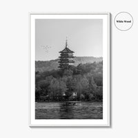 Hangzhou Black and White Fine Art Photo Print, China Poster, Zhejiang