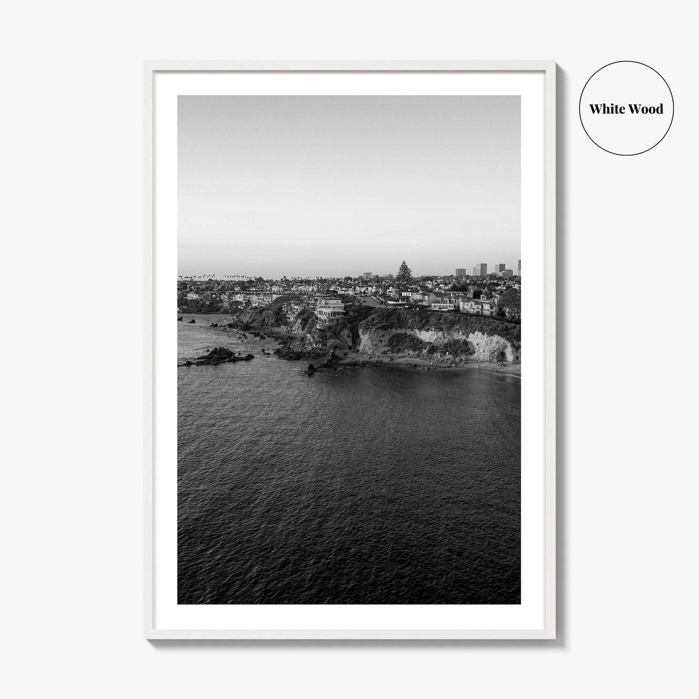 Newport Beach Black and White Fine Art Photo Print, Corona Del Mar California Poster