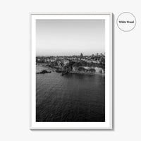 Newport Beach Black and White Fine Art Photo Print, Corona Del Mar California Poster