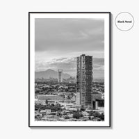 Monterrey Black and White Fine Art Photo Print, Mexico City View, Nuevo Leon Poster