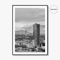 Monterrey Black and White Fine Art Photo Print, Mexico City View, Nuevo Leon Poster