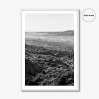 Burbank Skyline Black and White Fine Art Photo Print, Los Angeles, California Poster