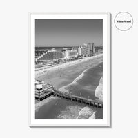 Daytona Beach Black and White Fine Art Photo Print, Florida USA Wall Poster