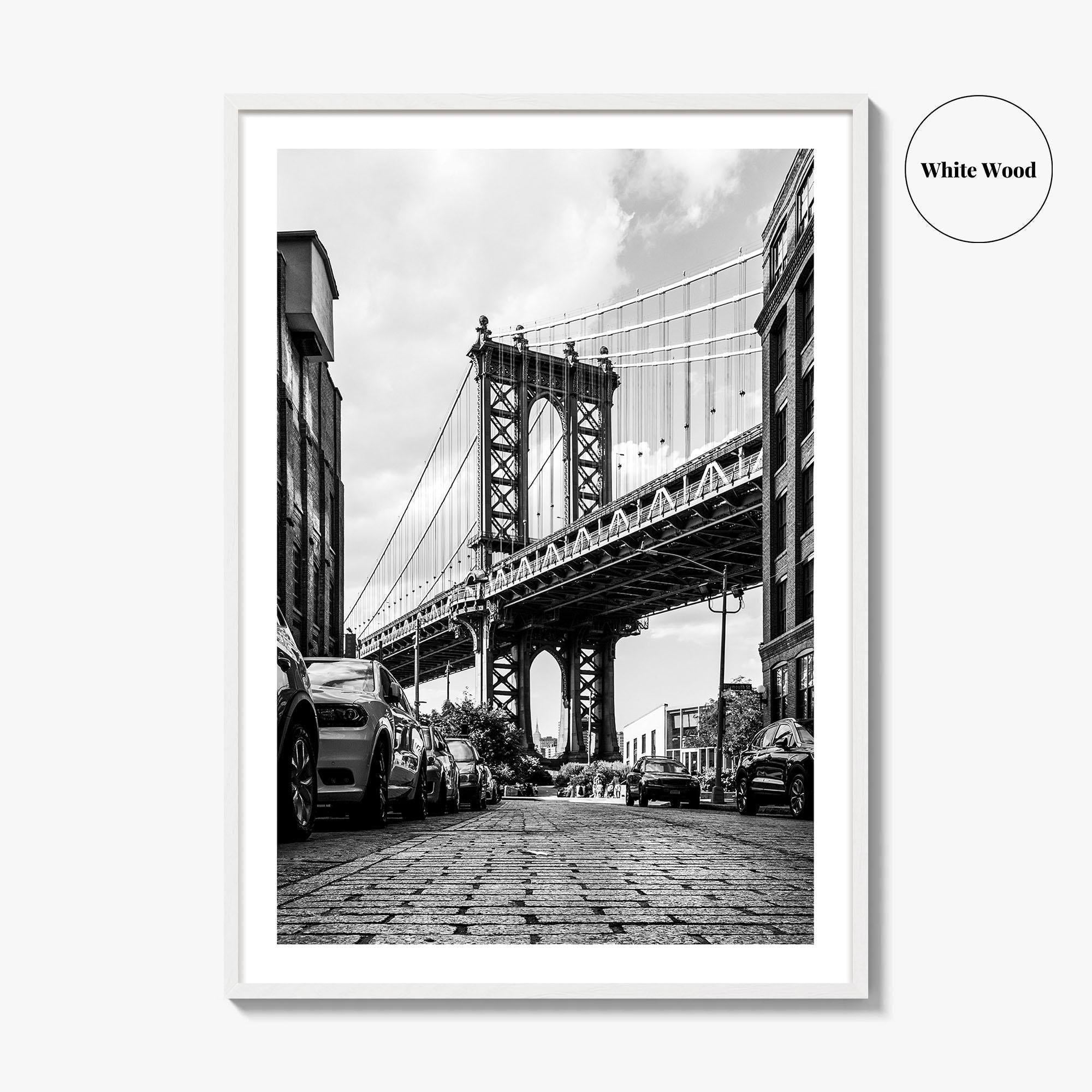 DUMBO Black and White Fine Art Photo Print, Manhattan Bridge New York City Poster
