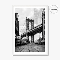 DUMBO Black and White Fine Art Photo Print, Manhattan Bridge New York City Poster