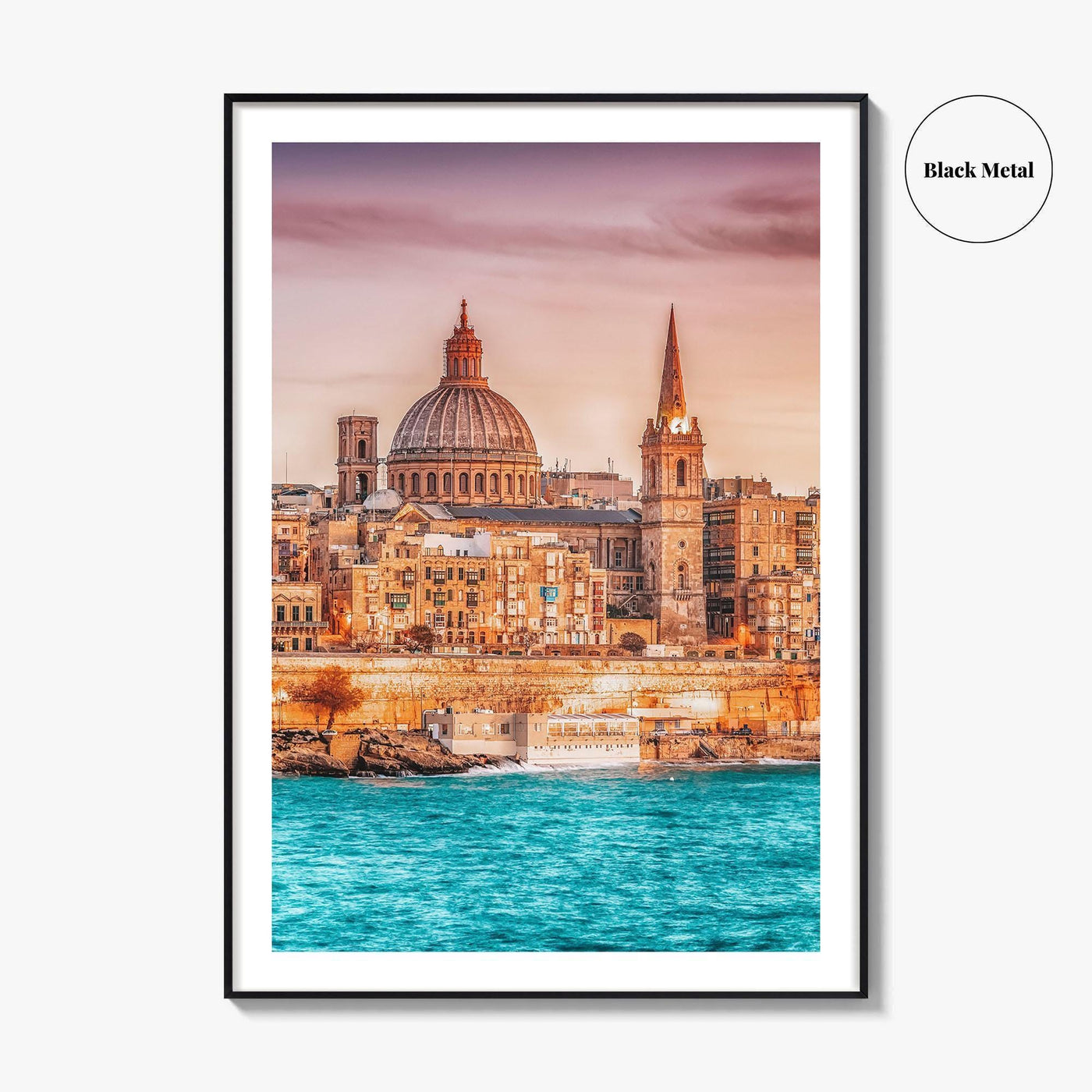 Valletta Malta Skyline Fine Art Photo Print, Marsamxett Harbour, Wall Decor Poster