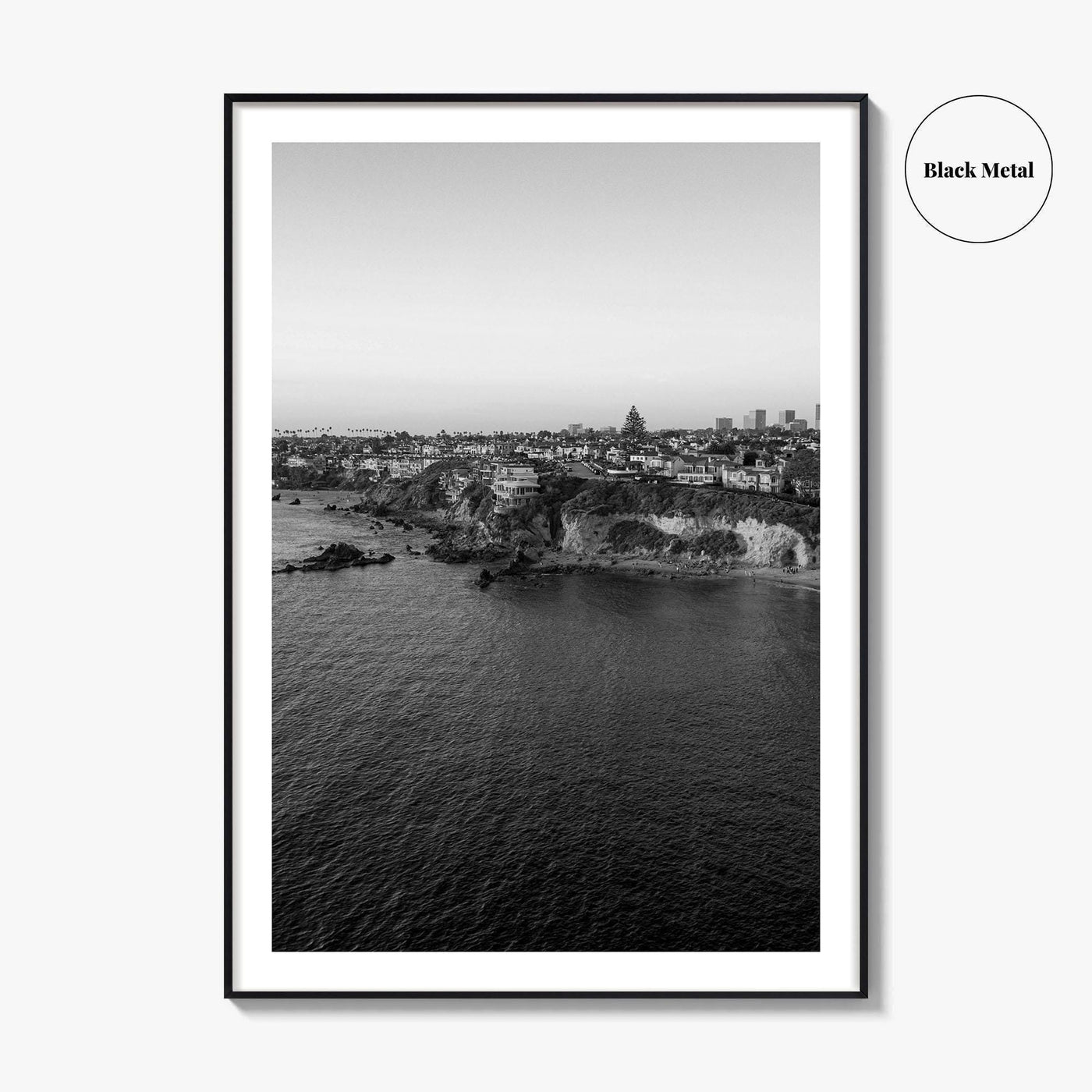 Newport Beach Black and White Fine Art Photo Print, Corona Del Mar California Poster