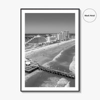 Daytona Beach Black and White Fine Art Photo Print, Florida USA Wall Poster