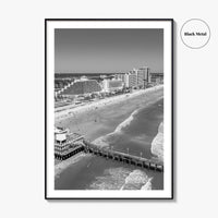 Daytona Beach Black and White Fine Art Photo Print, Florida USA Wall Poster