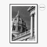 Harrisburg Black and White Fine Art Photo Print, Pennsylvania State Capitol Poster