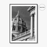 Harrisburg Black and White Fine Art Photo Print, Pennsylvania State Capitol Poster