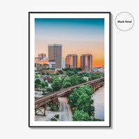 Richmond Skyline Fine Art Photo Print, Downtown, Virginia VA, USA Wall Poster