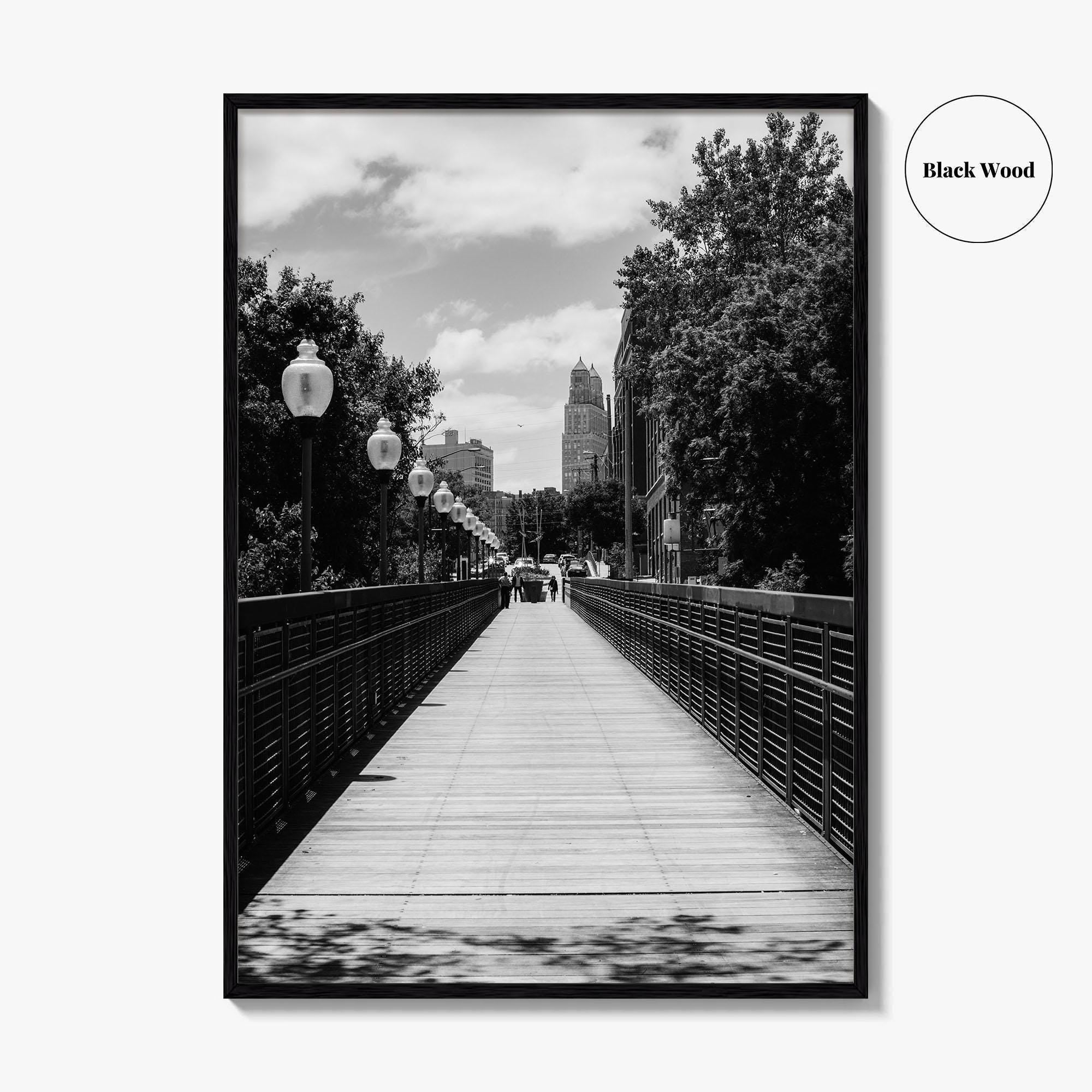 Kansas City Black and White Fine Art Photo Print, Love Bridge Missouri Poster