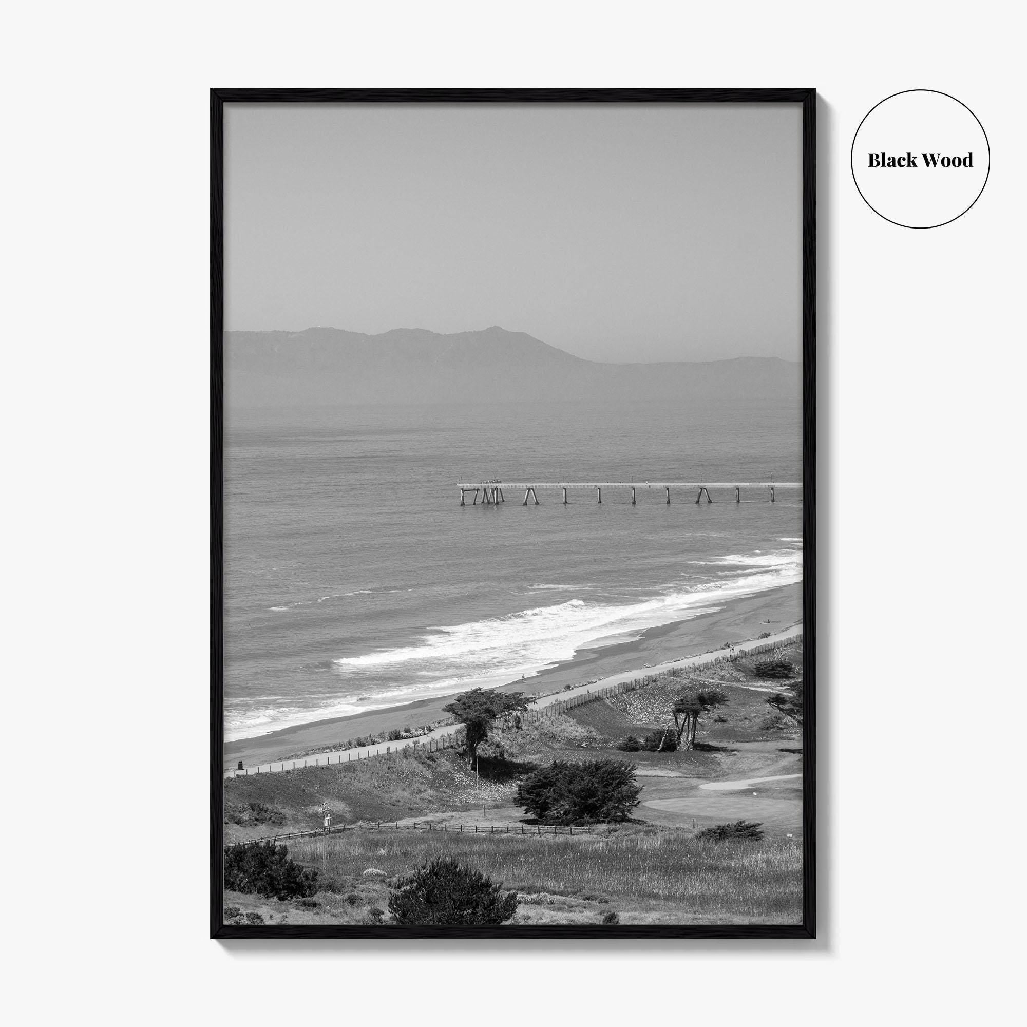 Pacifica Black and White Fine Art Photo Print, Mori Point California Poster USA