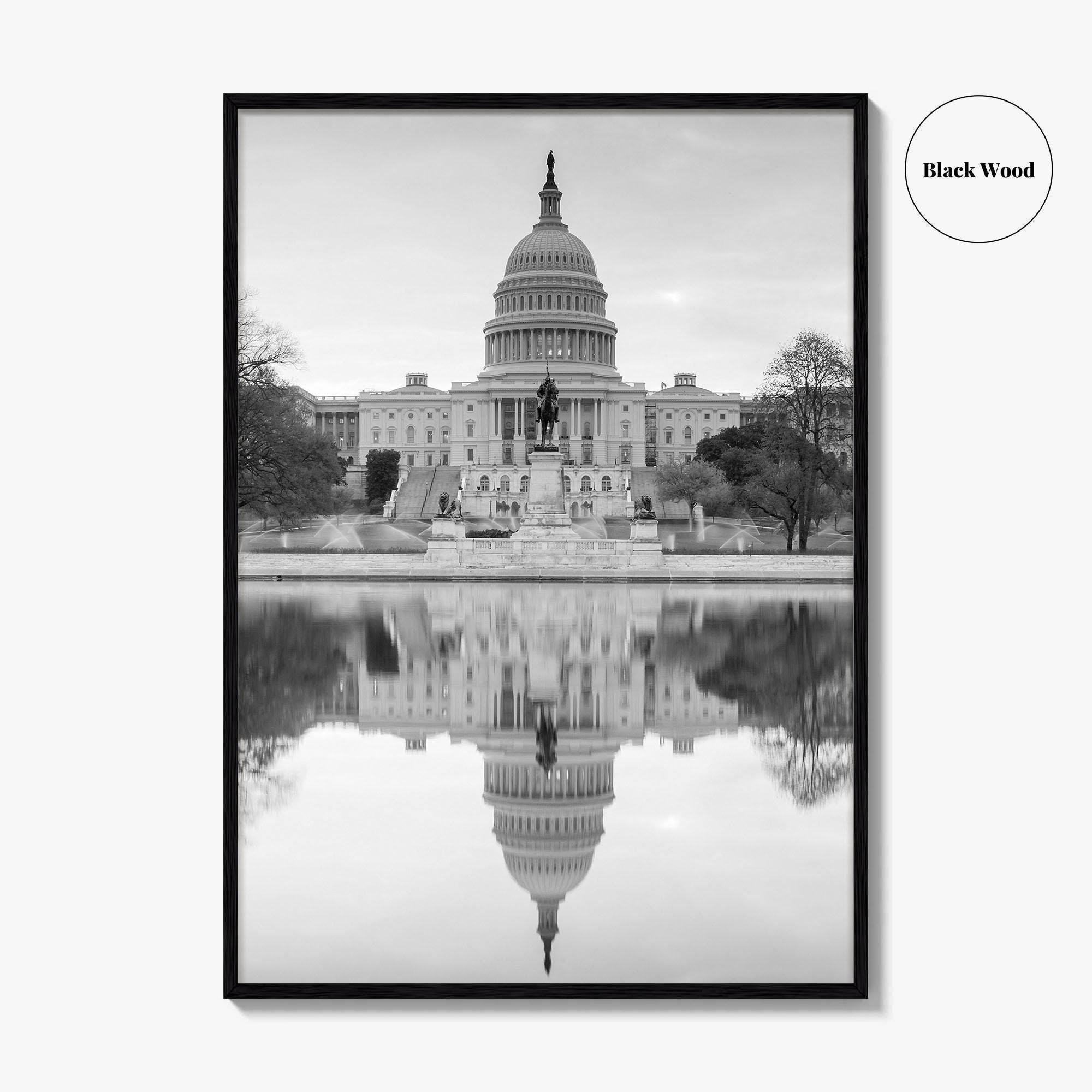 Washington DC Black and White Fine Art Photo Print, United States Capitol Poster, USA