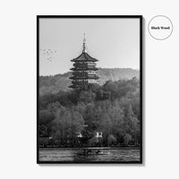 Hangzhou Black and White Fine Art Photo Print, China Poster, Zhejiang
