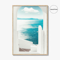 Santorini Greece Blue Fine Art Photo Print, Oia, Aegean Sea, Cyclades, Wall Decor Poster