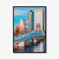 Jacksonville Skyline Fine Art Photo Print, Florida Downtown, USA Wall Decor Poster