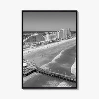Daytona Beach Black and White Fine Art Photo Print, Florida USA Wall Poster