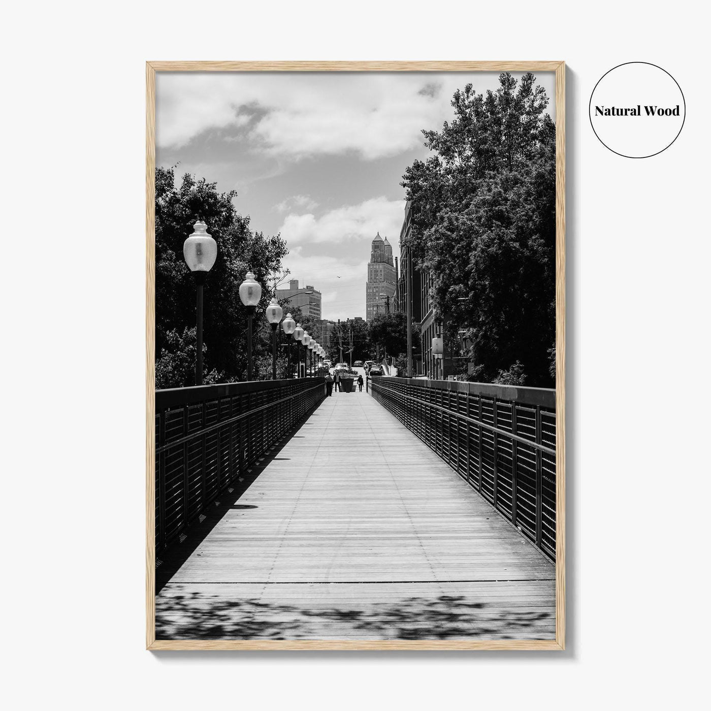 Kansas City Black and White Fine Art Photo Print, Love Bridge Missouri Poster