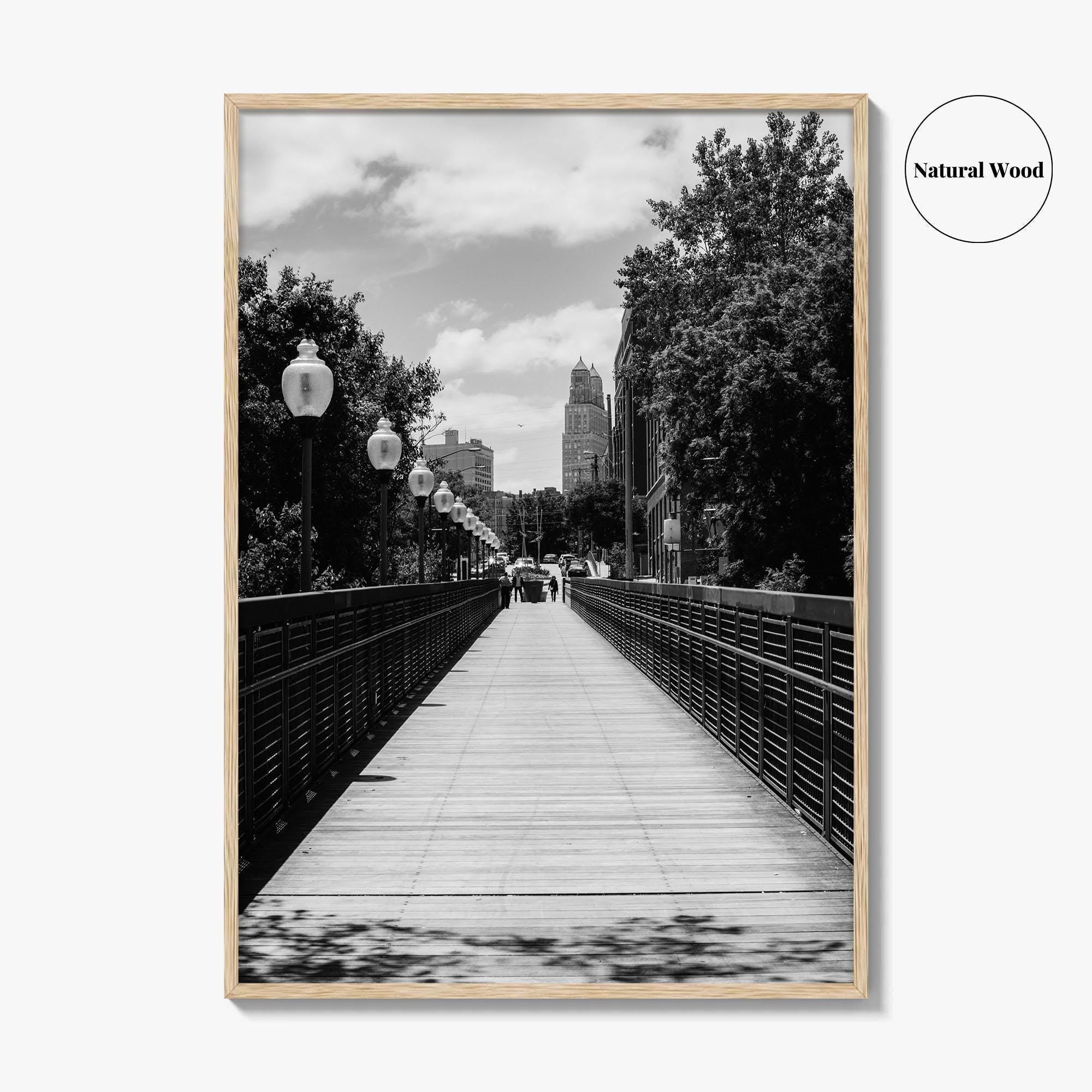 Kansas City Black and White Fine Art Photo Print, Love Bridge Missouri Poster