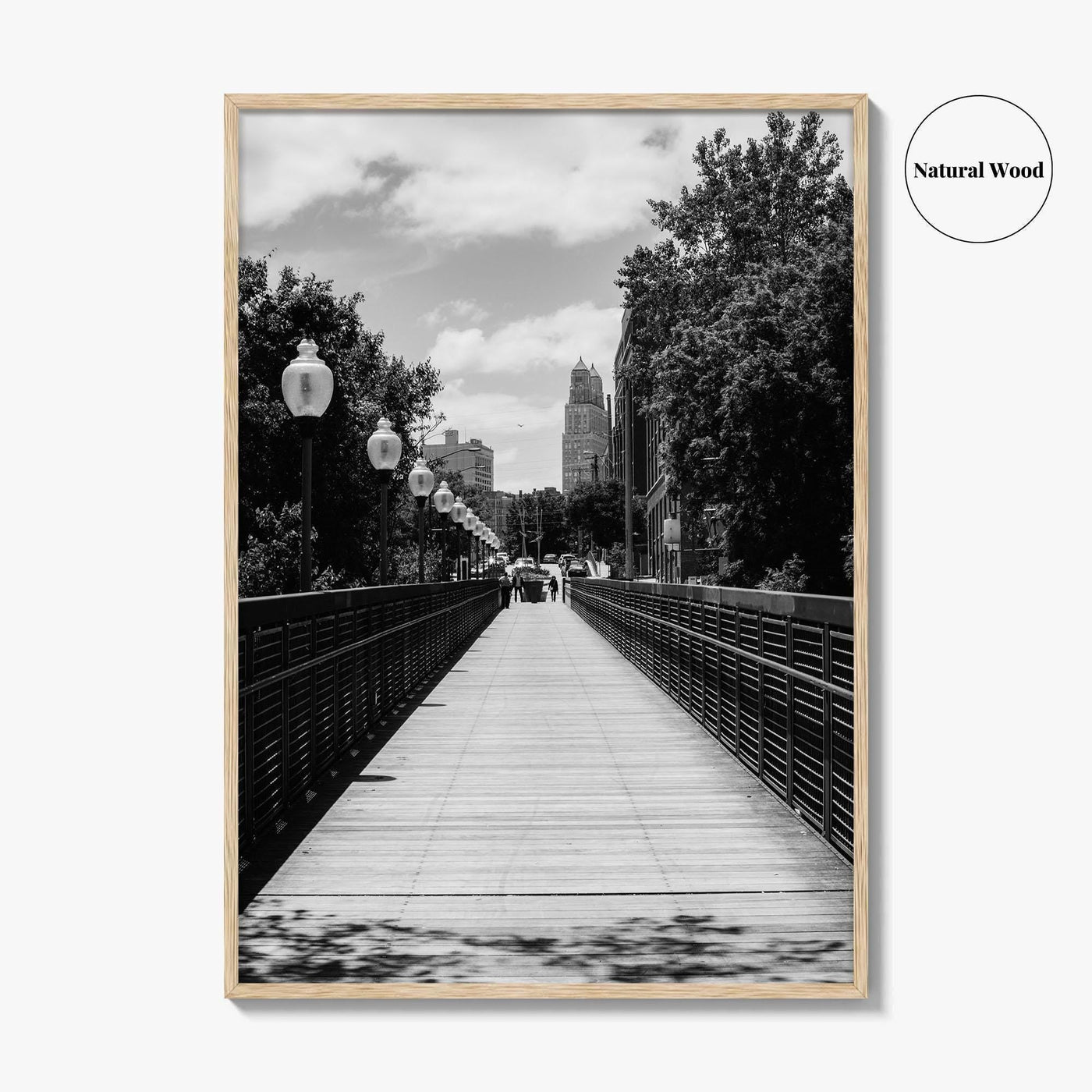 Kansas City Black and White Fine Art Photo Print, Love Bridge Missouri Poster