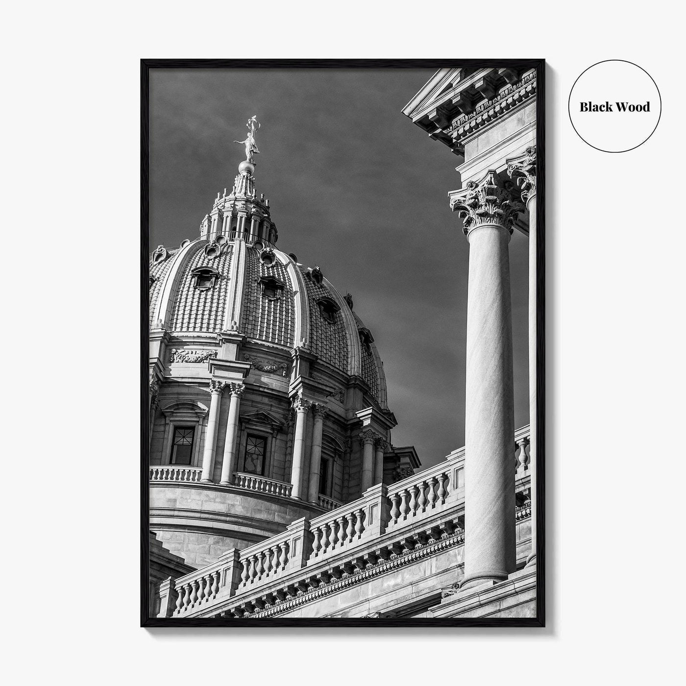 Harrisburg Black and White Fine Art Photo Print, Pennsylvania State Capitol Poster